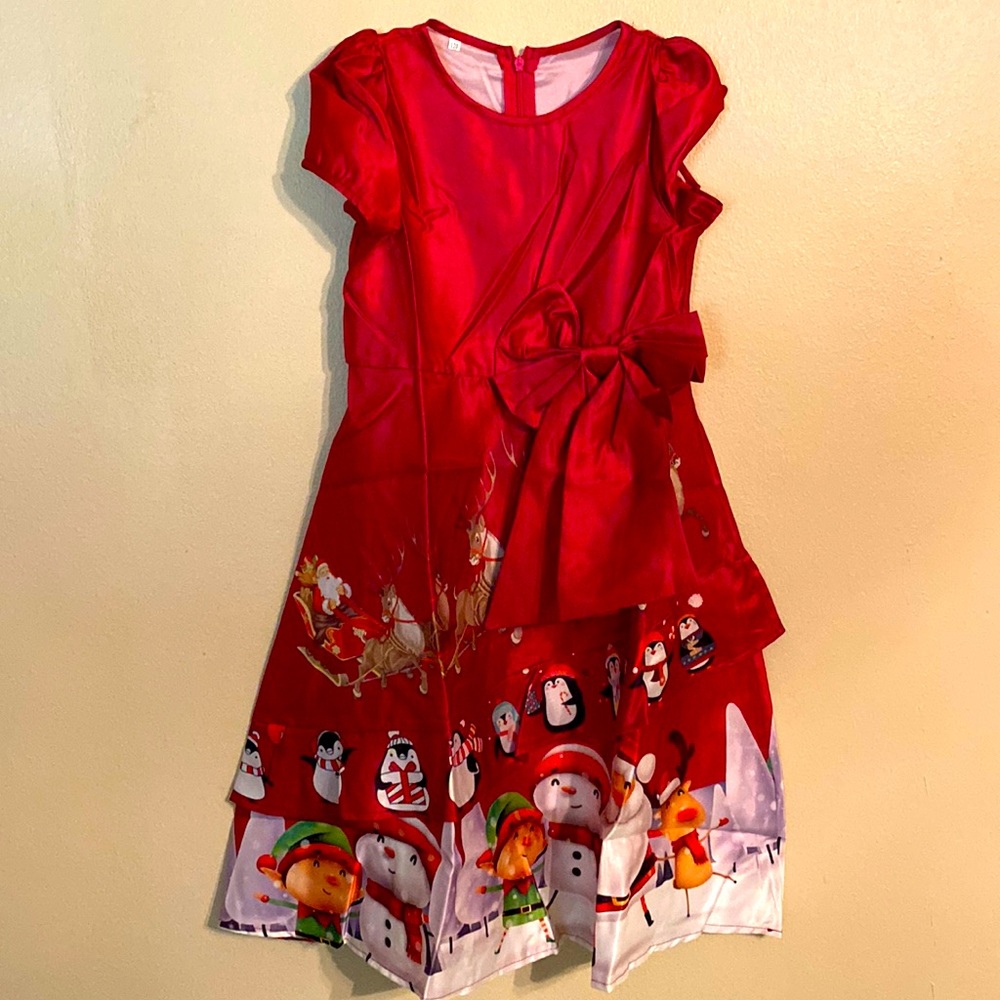 Girls Christmas Velvet Dress